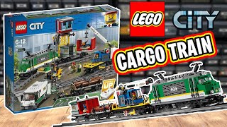 LEGO CITY Cargo Train 60198 Review  RETIRED set  NEW Powered Up Functions legoreview [upl. by Serge510]