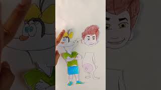 D❤️ kicko funny clip 🤣🤣littlesingham motupatlu drawing mickeymouse spiderman [upl. by Morse]