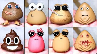 Making Pou amp Sad Pou amp Bous Revenge Sculptures Timelapse Compilation [upl. by Esiuole906]