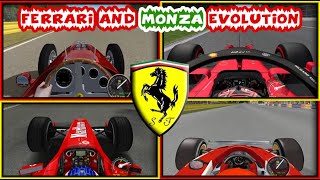 Monza and Ferrari Evolution 19502021  Onboard  rFactor  Engine Sound [upl. by Urial]