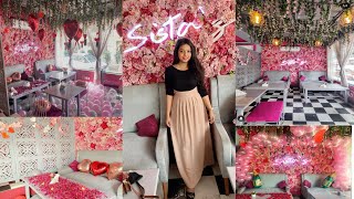 Most beautiful pink theme cafe  sistaz cafe  Delhi’s first floral theme cafe  Satya niketan [upl. by Kassab]