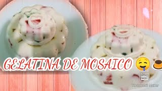 como hacer gelatina de mosaico con queso crema🍮🤤 [upl. by Lled]