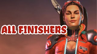 All Finishers with Loba’s Cherry Bomb Skin  Apex Legends 4K 60 FPS [upl. by Arodnahs]