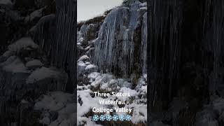 Frozen Three Sisters Waterfall  College Valley [upl. by Neryt]