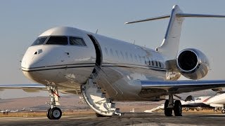 Global Express Landing Takeoff Dutchess County Airport [upl. by Eetnod]