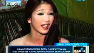 Saksi Ilang transgender tutol sa desisyon ng Miss Universe na pasalihin ang mga transgender [upl. by Quiteri]