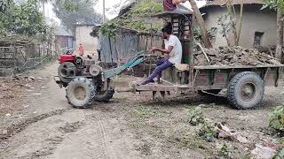 Power Tiller Videos। รถไถ। รถไถคูโบต้า।tractor।gadi। Power tiller Trolley videos।part 330 [upl. by Pantia915]