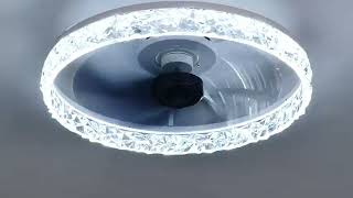 Censlighting Modern Acrylic Round Chandelier Light Ceiling Fan 5 Blade Installation Instructions [upl. by Morrill28]