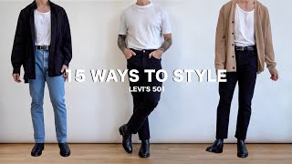 15 Ways To Style Levis 501 Jeans  Mens Fashion [upl. by Conias124]