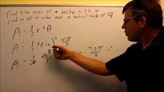 Deriving and Using the Formula for the Area of a Sector Ex 4 [upl. by Vasili]