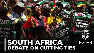 South Africa protests Debate on cutting ties with Israel [upl. by Elocon]