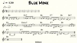 Blue Monk Backing Track For Piano amp Guitar [upl. by Idram]