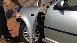 VW Golf MK4  how to removereplace front wing video [upl. by Partan406]