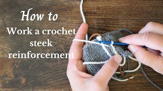 How to work a crochet steek reinforcement [upl. by Campos]