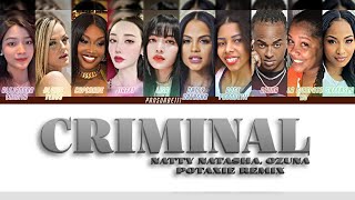 Ozuna Natty Natasha  Criminal potaxie remix color coded lyrics [upl. by Ardnic84]