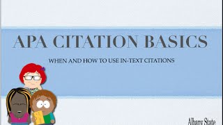 APA Intext Citations 6th Edition [upl. by Adriaens749]