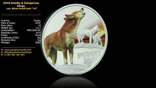 Tuvalu 2018 Deadly amp Dangerous Dingo 1 Oz Silver Proof Coin [upl. by Neetsyrk14]