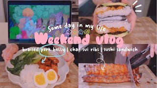 🥑Weekend vlog ep 25  Hong shao rou char sui pork ribs sushi sandwich jessi vlog [upl. by Amelita24]