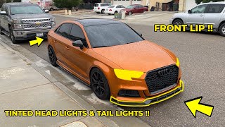 AUDI S3 GETS A FRONT LIP AND HEADLIGHTTAIL LIGHT TINT [upl. by Egiedan]