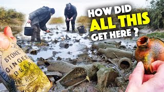 This old drained creek holds SECRETS and TREASURE Mudlarking with the Hovercraft History Hunters [upl. by Switzer]