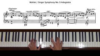 Mahler Symphony No 5 Adagietto arr Singer Piano Tutorial [upl. by Cailly93]