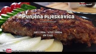 Punjena PLJESKAVICA recept  Kako spremiti pljeskavicu [upl. by Bailar267]