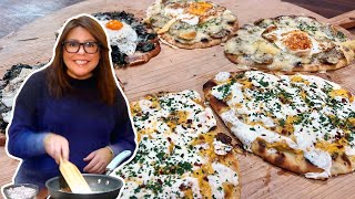 How to Make BLD Flatbread Pizzas 3 Ways with Eggs  Rachael Ray [upl. by Padegs]