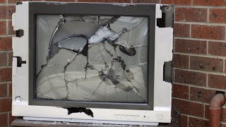 Smashing a Teac CTM6813 CRT Television [upl. by Alecia]