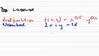 LagrangeMultiplikator Optimierung mit Nebenbedingung  MatheBeispiele [upl. by Stearn]