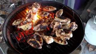 Chicken WingsGrilled on my Weber Jumbo Joe Charcoal Grill [upl. by Kere]