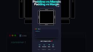 🛠️ Padding vs Margin in CSS🛠️  shorts webdesign shortvideo htmlcsswebsite layoutwebdesign [upl. by Etnohs]