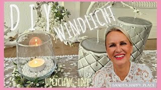 DIY Windlicht  Upcycling Idee  Windlichtglas selbst gestalten 💜🌿🕯 [upl. by Whitnell]