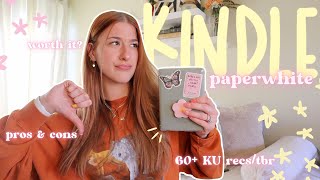 kindle paperwhite unboxing pros amp cons 60 kindle unlimited recs amp tbr 📖☁️💫 [upl. by Rasaec]