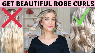 Heatless Curls Tutorial Robe Curls Tutorial TikTok Robe Curls  No Heat Overnight Curls [upl. by Wenda957]