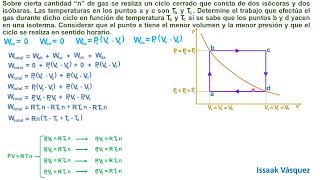 Ciclos termodinámicos Ejercicio 5 Proceso isotérmico isocórico e isobárico [upl. by Isa]