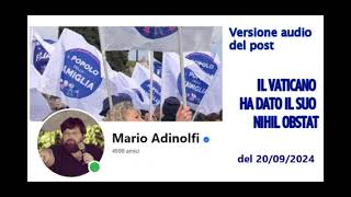 Da un post FB di Mario Adinolfi del 200924 [upl. by Yslehc]