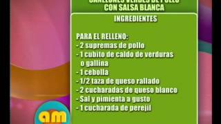 Canelones de Pollo y Salsa Blanca Ingredientes  AM [upl. by Kosiur]