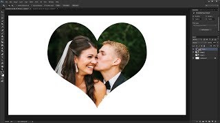 How to Make amp Crop Heart Shape Photo in Photoshop [upl. by Lyram]