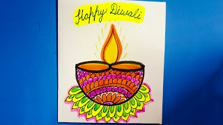 Happy Diwali 🎇🪔Festival of lights Diwali easy drawing step by step [upl. by Mitzl]