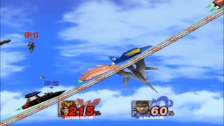 SSBB Captain Falcon vs Snake ComboMatch TAS [upl. by Assirk]