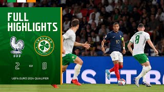 HIGHLIGHTS  France 20 Ireland  UEFA Euro 2024 Qualifier [upl. by Naujet562]