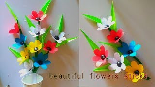 how to make modern flower sticks  amzing flowers sticks  wonderful flowers crafts [upl. by Maxima]