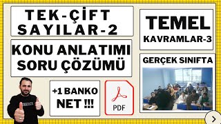 Tek Çift Sayılar SINAVLIK SORULAR Ders2 Temel Kavramlar 3PDF  Yektuğ Mat YKS KPSS DGS ALES [upl. by Algie]