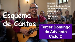 Esquema de Cantos para el Tercer Domingo de Adviento Ciclo C Tutorial Guitarra [upl. by Melly]