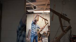 Spanning and testing a medieval crossbow crossbow woodworking medieval maker medievalcrossbow [upl. by Atekram]