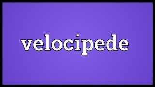 Velocipede Meaning [upl. by Arodnahs489]