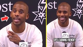 Chris Paul is learning FRENCH with Wemby😅 [upl. by Rycca951]