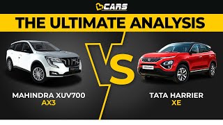 Mahindra XUV700 AX3 vs Tata Harrier XE  Which Is Better  Dec 2021  The Ultimate Analysis [upl. by Nomelc]