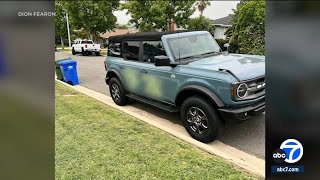 Several vehicles in Ladera Heights spraypainted with swastikas [upl. by Rosenzweig]