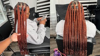 SLAYMAS DAY 2 GINGER KNOTLESS BOX BRAIDS [upl. by Yanttirb]